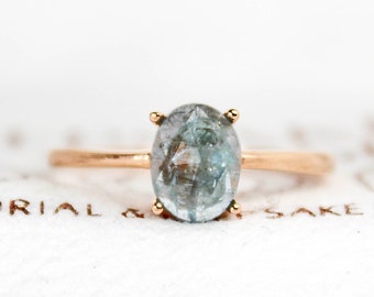 Pet Cremation Ring, Lock of Hair Ring, Hair Ring, Kyanite Ring, Jewelry, Memorial Gift, Pet Memorial, Memorial Ring (NON-HUMAN REMAINS)
