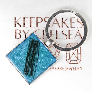 Memorial Keychain, Pet Fur, Memorial Keepsake, Keepsake Keychain, Remember Me, Ashes Keychain, Lock of Hair Keepsake [NON-HUMAN ASHES]