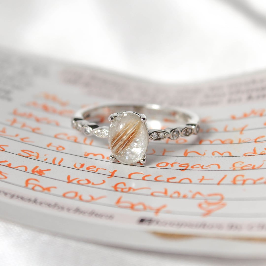 Personal Dog Keepsake, Dog Hair Keepsake Ring, Remember Me Ring, Dainty