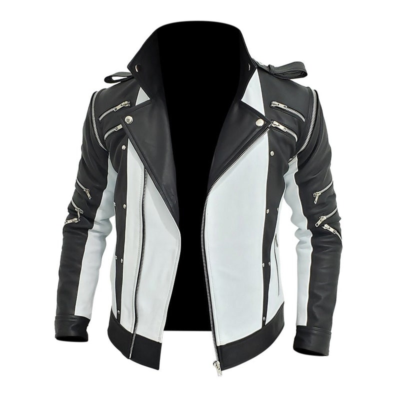 MJ Michael Jackson Thriller Black & White Pepsi Leather Jacket - Etsy