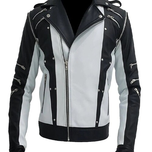 MJ Michael Jackson Thriller Black & White Pepsi Leather Jacket - Etsy