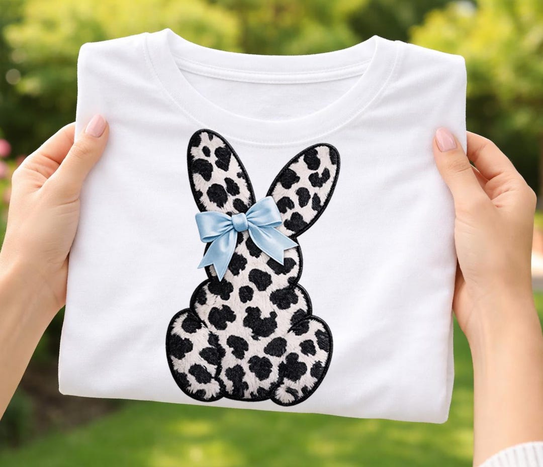 Cow Print Bunny Bow PNG | Black and White Easter Bunny Design | Western ...