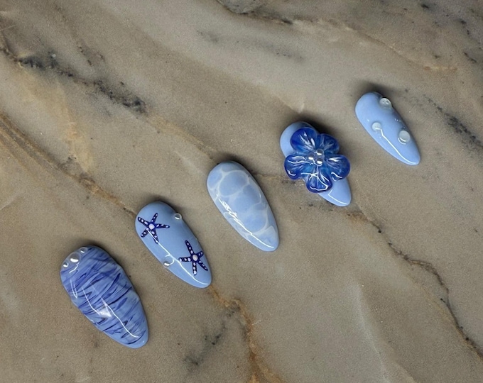 Summer 3D Pastel, Handmade Press-on Nails