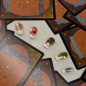 Magic the Gathering! Elements-thema Press On Nails, elke set wordt geleverd met een mysteriekaart!!!