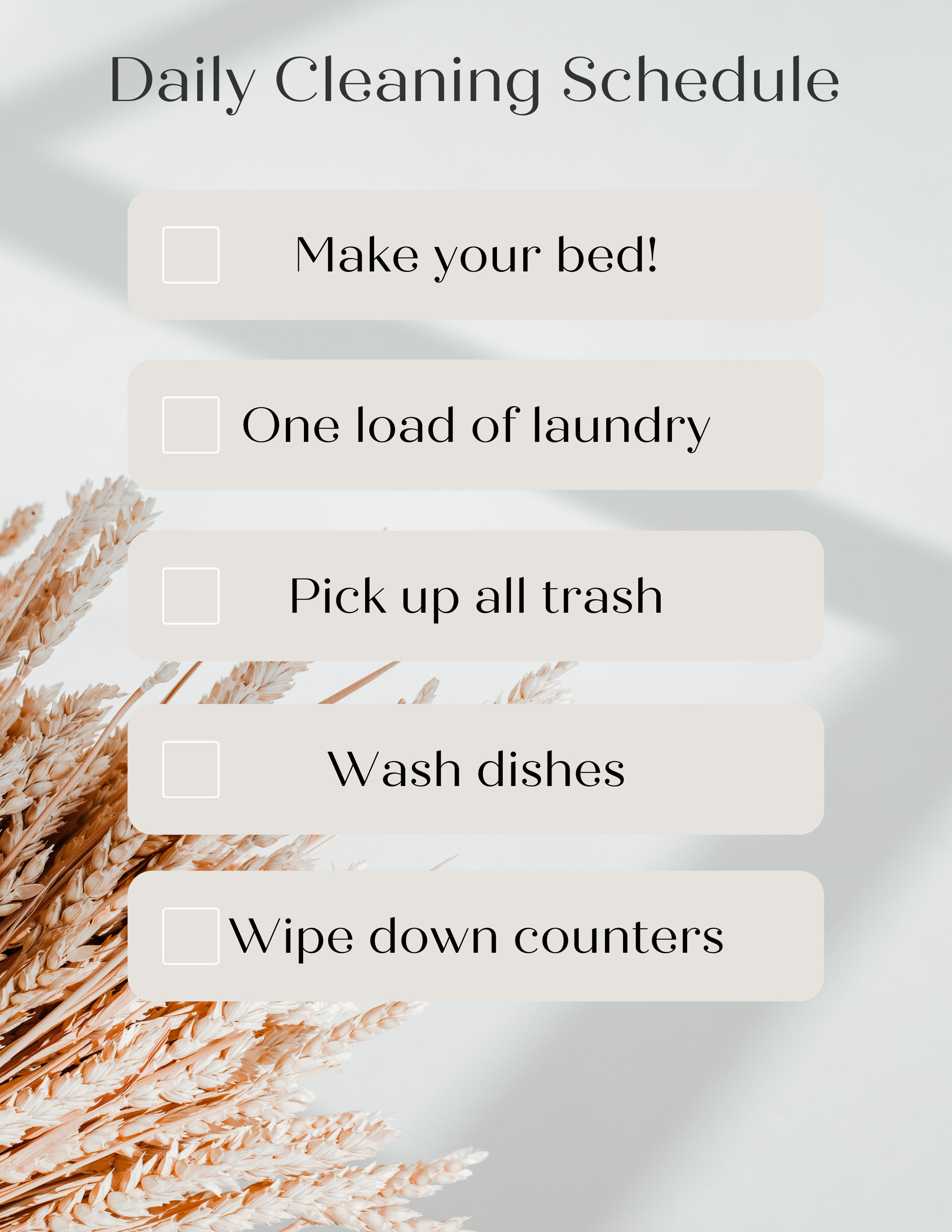 Daily Cleaning Schedule Printable Your Organized Home
