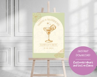 Margs and Matrimony Hens Welcome Sign | Margaritas and Matrimony Bachelorette