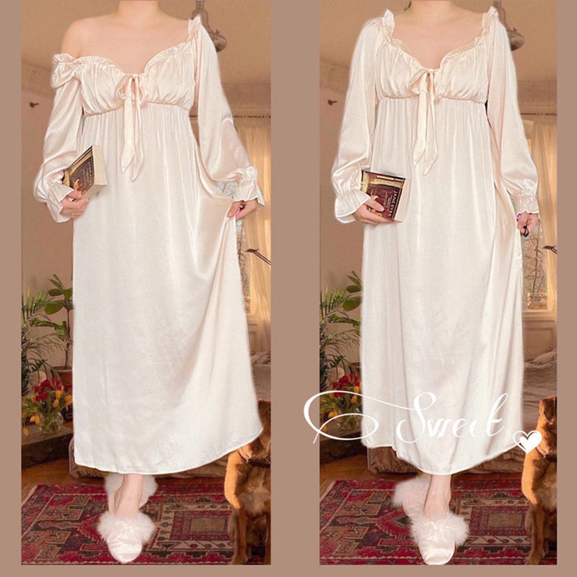 French Vintage Nightgown Bridgerton Cottagecore Dress Fairy Etsy