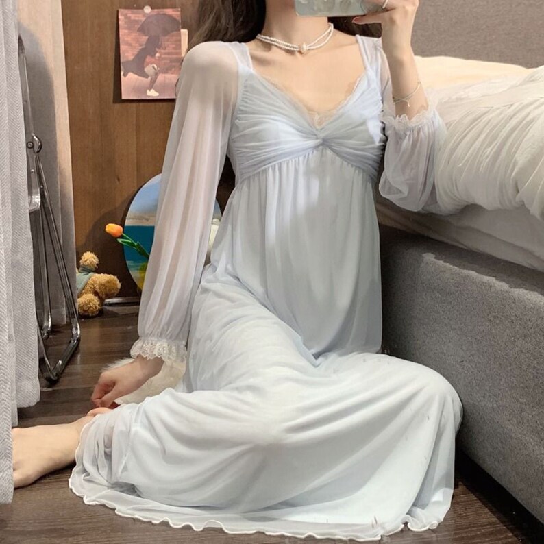 French Lace Princess Nightgown Bridgerton Cottagecore Dress Etsy