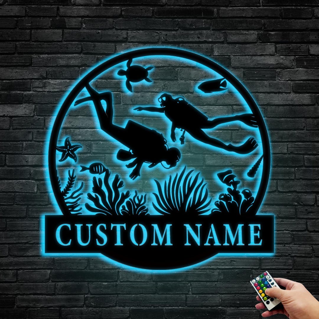 Custom Couple Scuba Diving Metal Sign Art, Personalized Scuba Diving ...