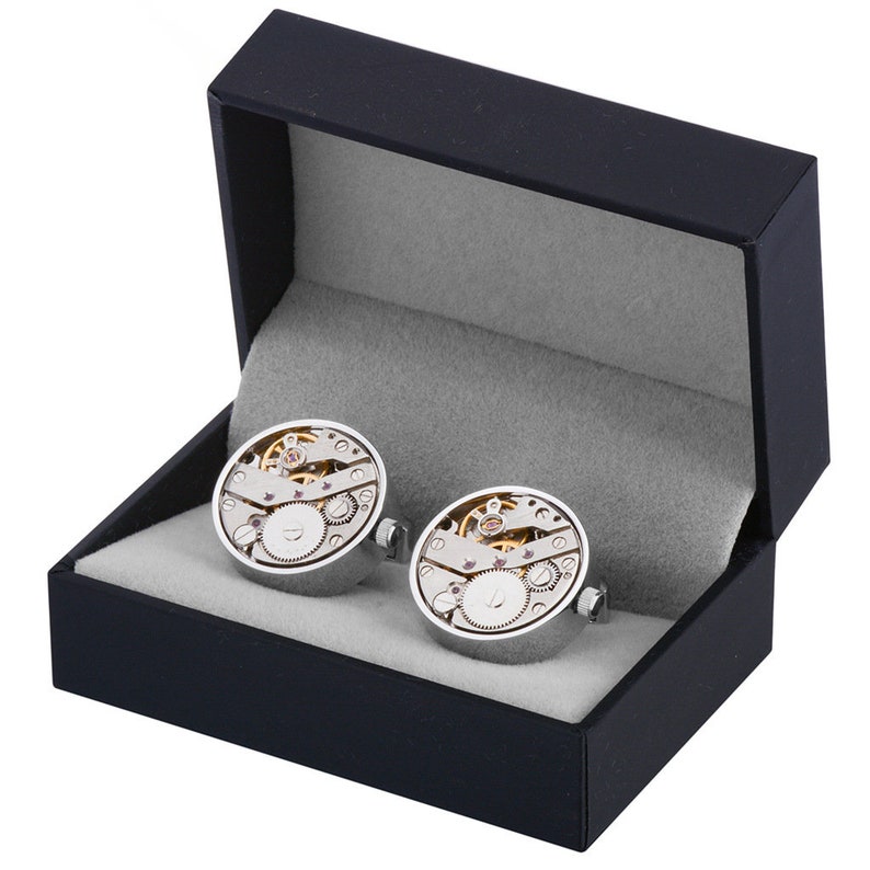 Movable Mechanical cufflinks for Men, Engravable Initials/ Letter on Side or Back. Best Gift for Men, Work, Dad Gift & Anniversary Gift zdjęcie 6