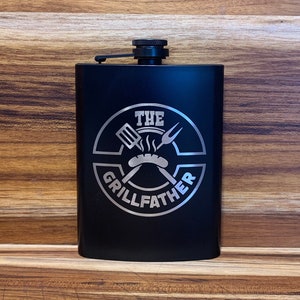 8oz The Grillfather Stainless Steel Flask 8oz The Grillfather Stainless Steel Flask