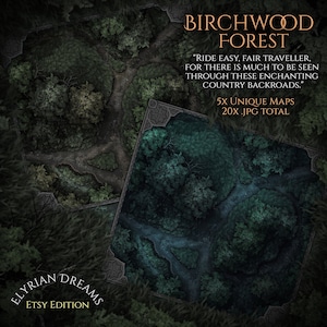 Birchwood Forest, 4k, Digital, Battlemap, Map, Pack, D&D, 5e, ttrpg, Inkarnate, Adventure, Dungeons And Dragons, Würfel