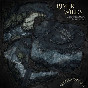 River Wilds, 4k Digital, TTRPG, interconnected, Map, Pack, D&D, Roll20, Challenge Battle Map, Adventure, Inkarnate, Dungeons and Dragons, 5e
