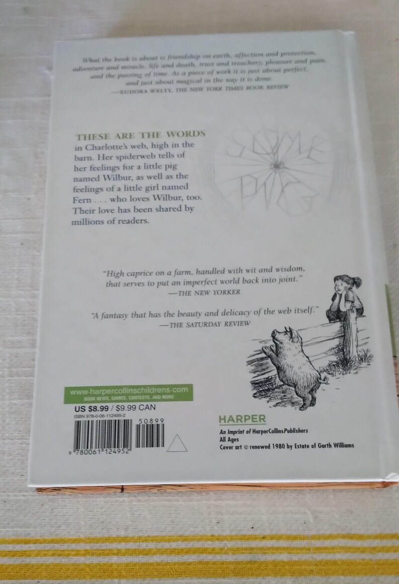 Charlotte's Web by E. B. White, Pictures by Garth Williams 1980 - Etsy