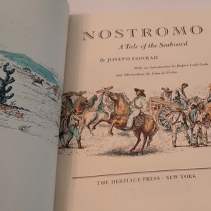 Nostromo. By Joseph Conrad. Illustrations by Lima de Freitas. Illustrated Edition, First Printing. Heritage Press. New York, 1961.