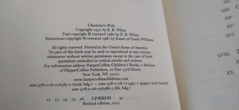 Charlotte's Web by E. B. White, Pictures by Garth Williams 1980 - Etsy