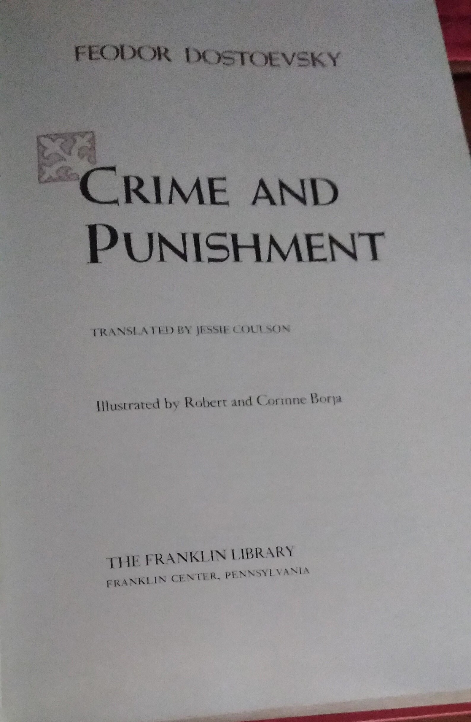 Crime and Punishment by Fyodor Dostoevsky Franklin Library 1982 - Etsy