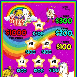 Rainbow Brite Inspired Climber Bingo Board