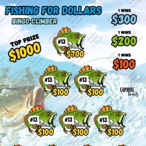 Fishing for Dollars Climber Bingo Board