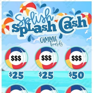 Splish Splash Cash Bingo Board