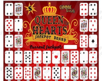 Queen Of Hearts Jackpot Board 8x10in!