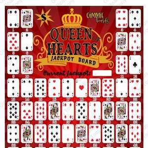 ¡Tablero de Jackpot de la Reina de Corazones de 8 x 10 pulgadas!
