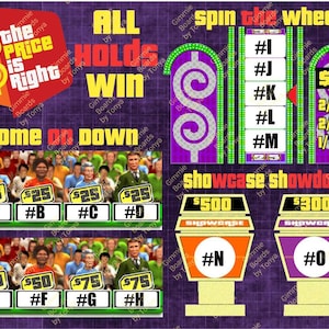 Price is Right All Holds Win Bingo Board