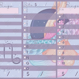 Capricorn Laminated Bingo Sheet