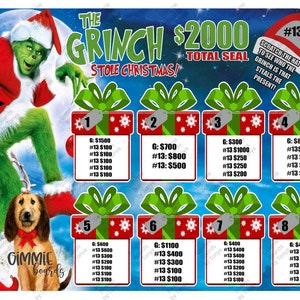 Grinch Tablero de Bingo Combinado