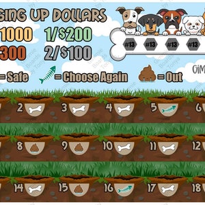 Digging Up Dollars Bingo Board