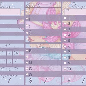 Gemini Laminated Bingo Sheet