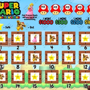 Super Mario Elimination Bingo Board