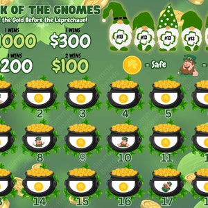 Luck of the Gnomes Elimination Bingo Board