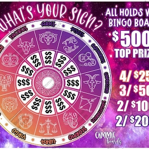 Zodiac All Holds Win Bingo Board