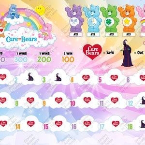 Care Bears Elimination Bingo Board
