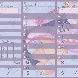 Scorpio Laminated Bingo Sheet