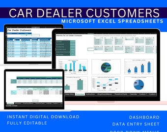 Monitoraggio clienti concessionari auto Excel Fogli concessionari auto Modello dashboard broker auto Fogli di calcolo Excel per venditori auto usate Registro rivenditori auto