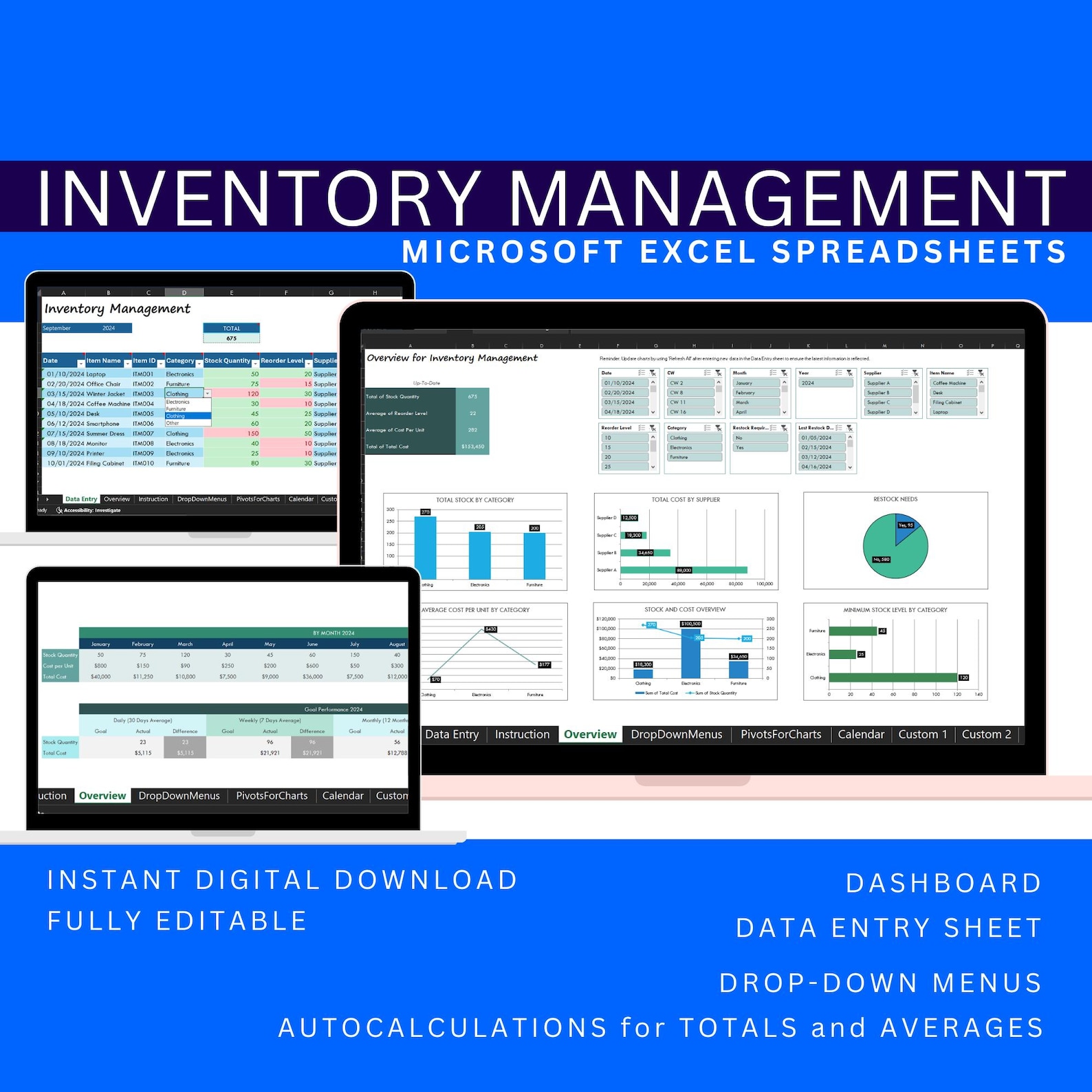 excel template for inventory control Images High... Excel Template Inventory Management, Stock Tracker Dashboard, Warehouse ...