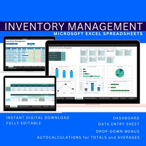 Inventory Management Excel Template Customizable Spreadsheet for Stock Tracking Product Management and Inventory Control Excel Sheets