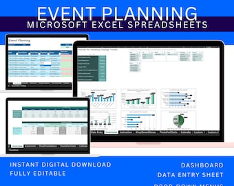 Excel Template Event Planner, Wedding Guest List, Party Budget Tracker, Event Planning Spreadsheet Digital Download