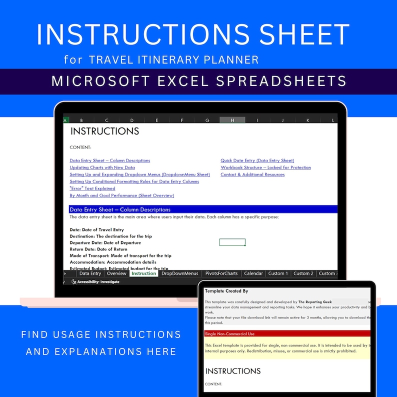 Excel Template Travel Itinerary Planner, Trip Schedule Organizer ...