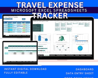 Excel Template Travel Budget Planner, Vacation Expense Tracker Spreadsheet, Trip Cost Calculator Digital Download