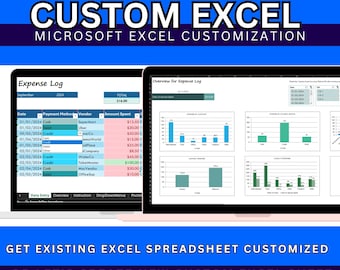 Excel Template Custom Spreadsheet Design, Personalized Dashboard, Data Automation & Reporting Solution Digital Download