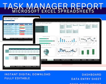Excel Template Task Tracker, To-Do List Organizer Spreadsheet, Daily Productivity & Chore Planner Digital Download