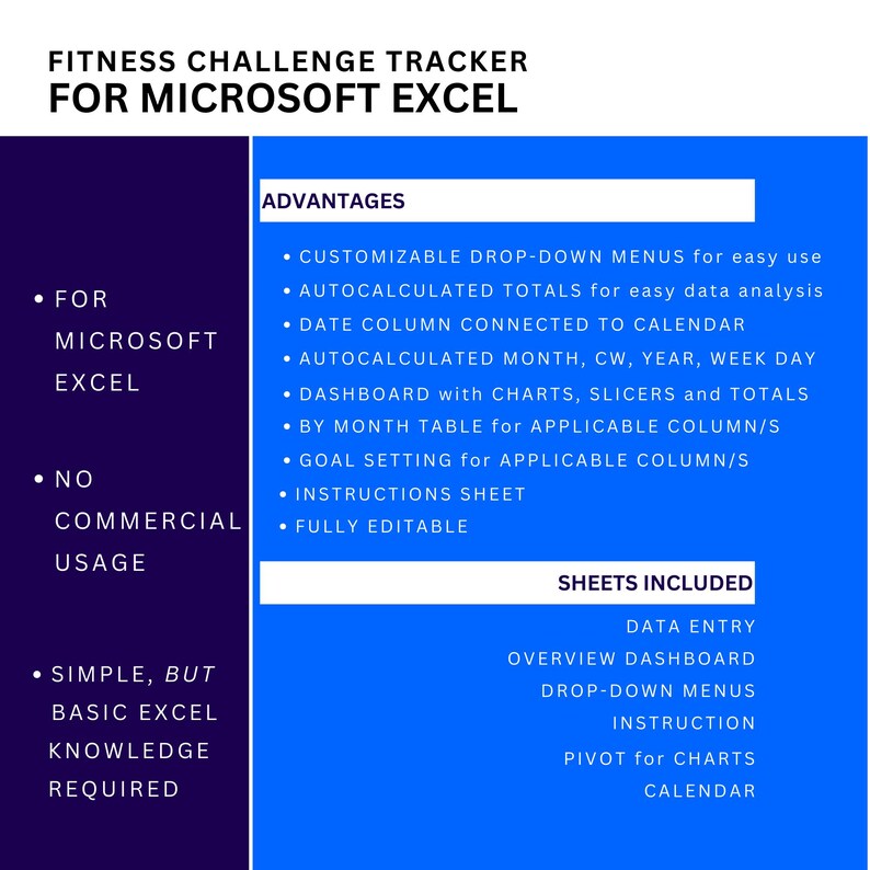 Fitness Challenge Tracker Track Your Fitness Challenges Sheet and Goals