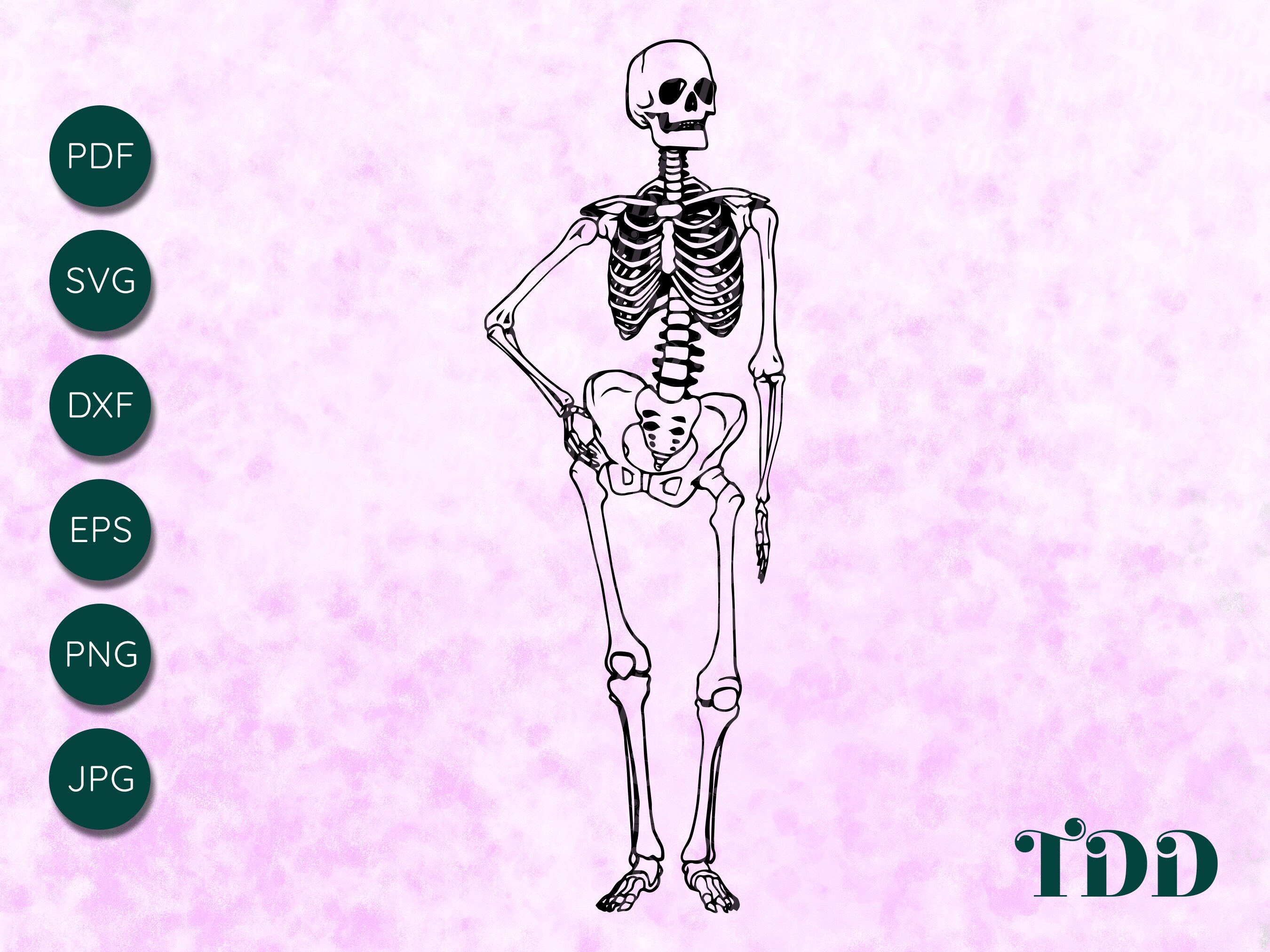 Skeleton Svg Standing With Hand on Hip Skeleton Svg Etsy