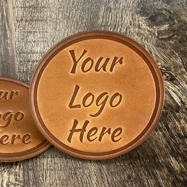 Leather Coaster With Logo Etsy