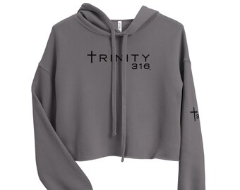 Trinity 316 Womans Crop Hoodie-Storm Grey