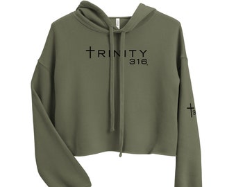 Trinity 316 Womans Crop Hoodie-Army Green