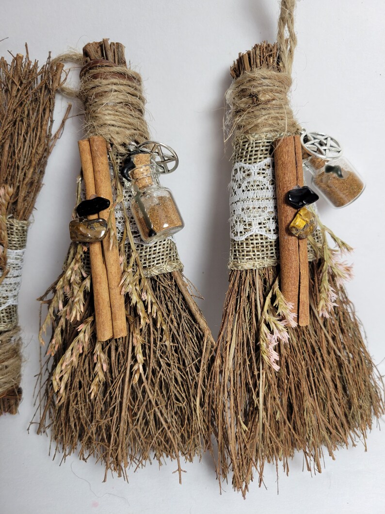 Besom Cleansing Protection Cinnamon Broom for Alter Yule and Rituals